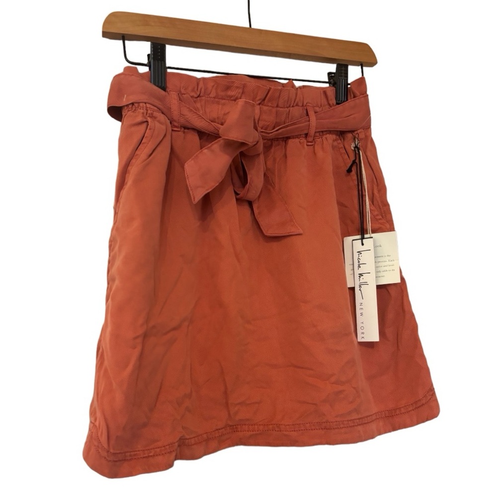 NWT Nicole Miller New York Coral Lyocell Retro Look Skirt -XS